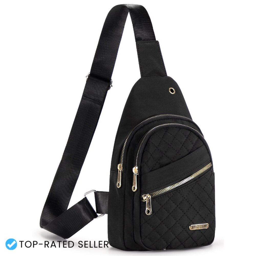 Trendy Leather Sling Bag Crossbody Fanny Pack Adjustable Strap Travel Chic